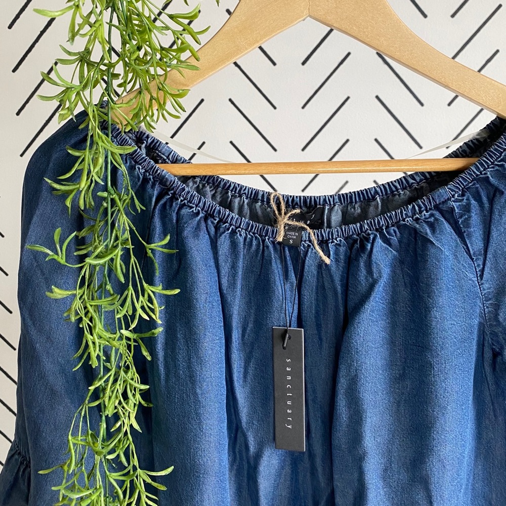 NWT Denim Blue Belle Sleeved Top